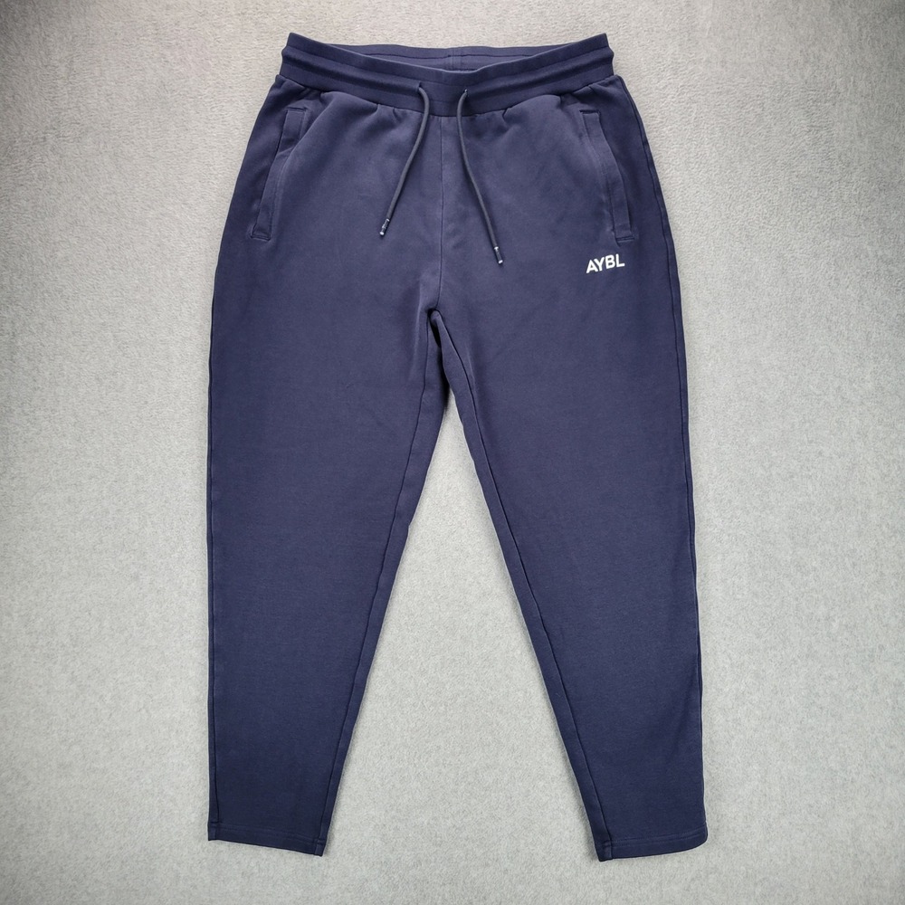 AYBL Mens Training‎ Sweatpants Navy Blue XL Tapered Joggers Side Zip Pockets